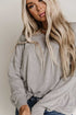 Waffle Patchwork Dolman Sleeve Henley Top
